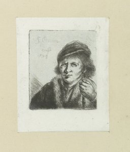 Volwassen man met hoed en stok The Compleat Work of Etchings av John Chalon / Oeuvre Complette des Eaux Fortes par Jean Chalon (serietittel) av Jan Chalon