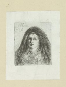 Voksen kvinne med skjerf The Compleat Work of Etchings av John Chalon / Oeuvre Complette des Eaux Fortes av Jean Chalon (serietittel)