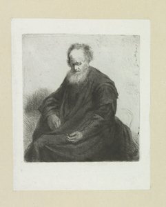 Zittende oude man met lange frakk The Compleat Work of Etchings av John Chalon / Oeuvre Complette des Eaux Fortes av Jean Chalon (serietittel) av Jan Chalon