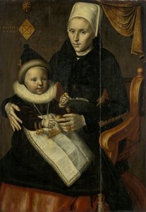Mor og barn i Noord-Holland-kostyme av Jan Claesz. (attributed to)