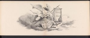 Masquerade of the Leiden Students, 1865 (tittel) Utkledd prosesjon holdt av medlemmene av Leiden studentkorps 6. juni 1865, for å feire 290-årsjubileet for Leidsche Hoogeschool, som viser: nederlendernes inntreden i