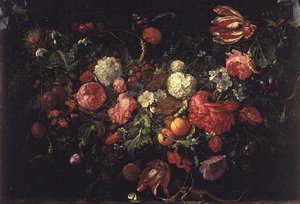 Stilleben av blomster og frukt av Jan Davidsz de Heem