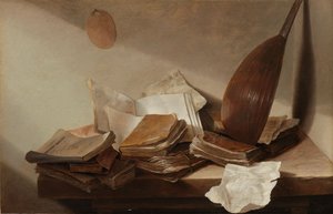 Stilleben med bøker, 1625-30