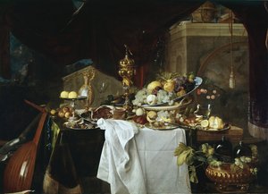 Stilleben (olje på lerret av Jan Davidsz de Heem