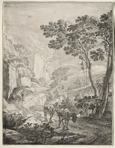 De to muldyrene. Rocca Aquatico nær Ancona. av Jan Dirksz Both