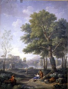 Capriccio utsikt med en belvedere av Jan Frans van Bloemen