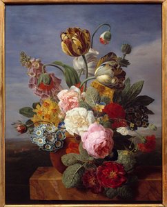 Blomster i en vase-maleri av Jan Frans Van Dael (1764-1840) (ec.flam.) 1810 Dim. 0,62x0,49 m Orleans, Museum of Fine Arts