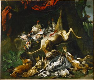 Stilleben av rikt vilt (maleri på lerret) av Jan Fyt