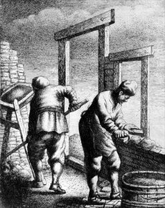 Murere, fra en serie som skildrer håndverk og yrker, ca. 1635 (radering)