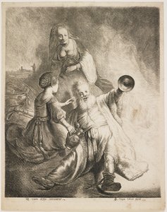 Lot og hans døtre, 1631 av Jan Georg van Vliet