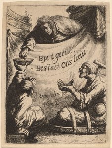 Tittelside: Two Cripples Receiving Alms, 1632. av Jan Georg van Vliet