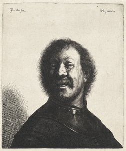 Smilende mann med nakkestykke Tronies etter Rembrandt (serietittel)