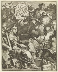Allegori om kirke og verdenshistorie Tittelside for Willem Goeree, De kerklyke en Weereldlyke historien. 1729 Kirken og verdenshistorien uyt d