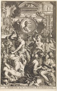 Romas bacchanal Tittelside for Decius Junius Juvenalis en Aulus Persius Flaccus, Alle de schimpdichten, 1709 Alle de schimpdichten D.J.Jvenalis en A. Persivs door verschyde dichters berymt (tittel på objekt)