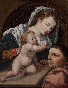 Maria med Jesusbarnet og giver av maleriet av Jan Gossaert