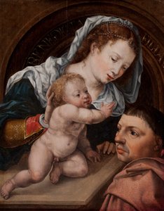 Maria med Jesusbarnet og giver av maleriet av Jan Gossaert
