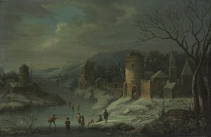 Vinterlandskap, ca. 1680–1718 (olje på kobber, montert på tre)