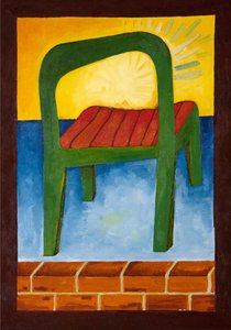 Chair in the Air, 2005 (olje på tre) av Jan Groneberg