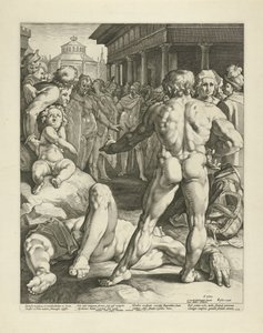 Kamp mellom Odyssevs og Irus av Jan Harmensz. Muller