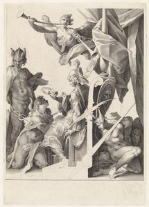 Mercury leder unge artister til Minerva av Jan Harmensz. Muller