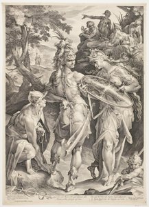 Minerva og Mercury bevæpner Perseus for hans møte med Medusa