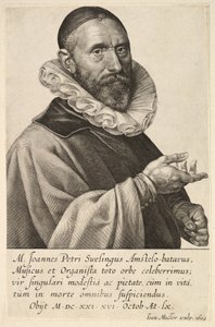 Portrett av Jans Pietersz Sweelinck, pub. 1624 (gravering)