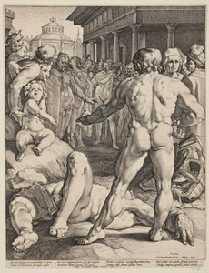 Kampen mellom Ulysses og Irus av Jan Harmensz. Muller