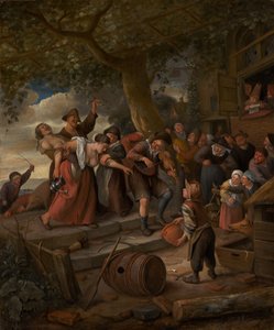 A Pig Belongs in the Sty, ca.1673-5 av Jan Havicksz. Steen