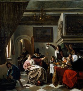 Familiefeiring, av Jan Steen (1626-1679)