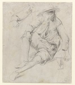 Studie av en sittende mann som røyker en pipe av Jan Havicksz. Steen