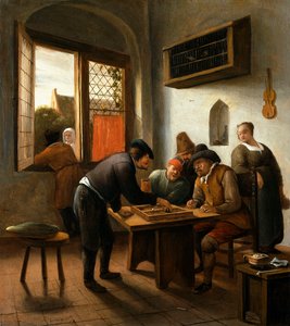 Tric Trac-spillere i et interiør, av Jan Havicksz. Steen