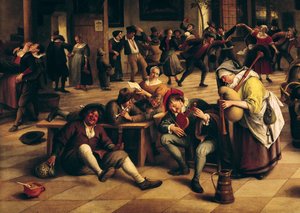 Fest i et vertshus, detalj av den sentrale gruppen, 1674 (se også 19042)