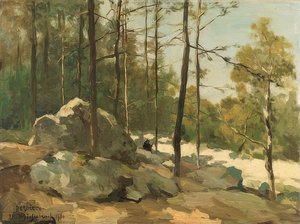 Skogrydding nær Barbizon. 1900