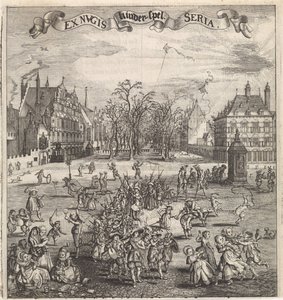 Barneleker i Haag Barnespill (tittel på objekt) av Jan Hendriksz. Verstraelen