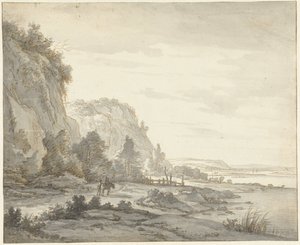 Bred elvedal med bratte fjell