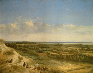 Dune Landscape, antagelig nær Santpoort, ca. 1675 (olje på lerret) av Jan II Vermeer van Haarlem