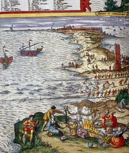 Fiskescene og tilberedning av fisk i havnebyen Cadiz
