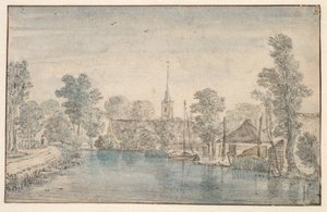 Landsby ved en elv av Jan Jansz den Uyl