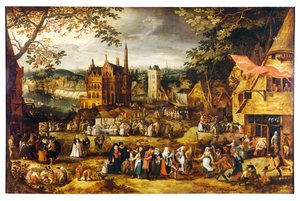 Village Fair (olje på panel)
