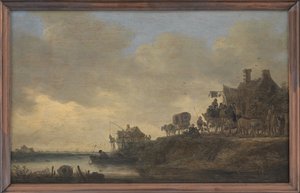 Elvescene med tavernaen "Svanen".