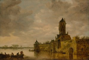 Slott ved en elv, 1647.