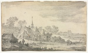 Gruppe av bygninger ved en strand, 1653. av Jan Josephsz van Goyen