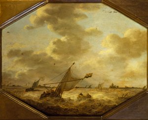 Marint landskap med fiskere av Jan Josephsz van Goyen