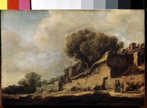 ""Paysage a la chaumiere et au chene"" (Landskap med en bondehytte og en eik) Maleri av Jan Jozefsz van Goyen (1596-1656) 1634 Mål 87x105 cm Eremitasjemuseet, St. Petersburg av Jan Josephsz van Goyen