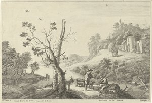 Landskap med en fløytespiller og en gjeter