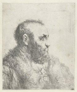 Byste av en gammel mann med pels av Jan Lievens