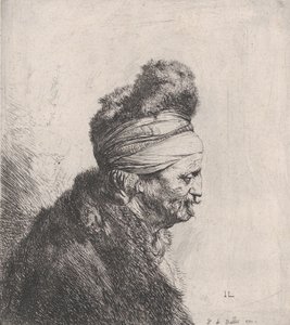 Byste av en gammel mann med pelshatt, ca. 1631. av Jan Lievens