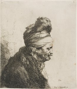 Byste av en orientalsk mann, vendt mot høyre av Jan Lievens