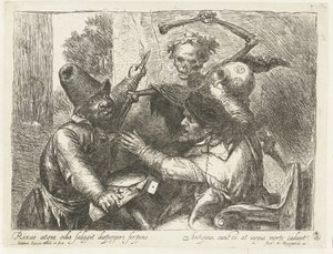 Vri kortspillere og død av Jan Lievens