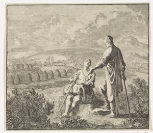 Emblem: felt Landskap med bikuber av Jan Luyken